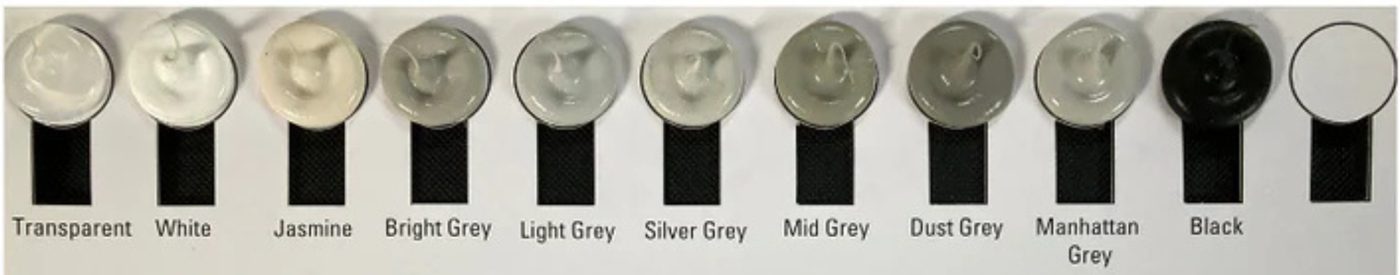 Sealant colour chart